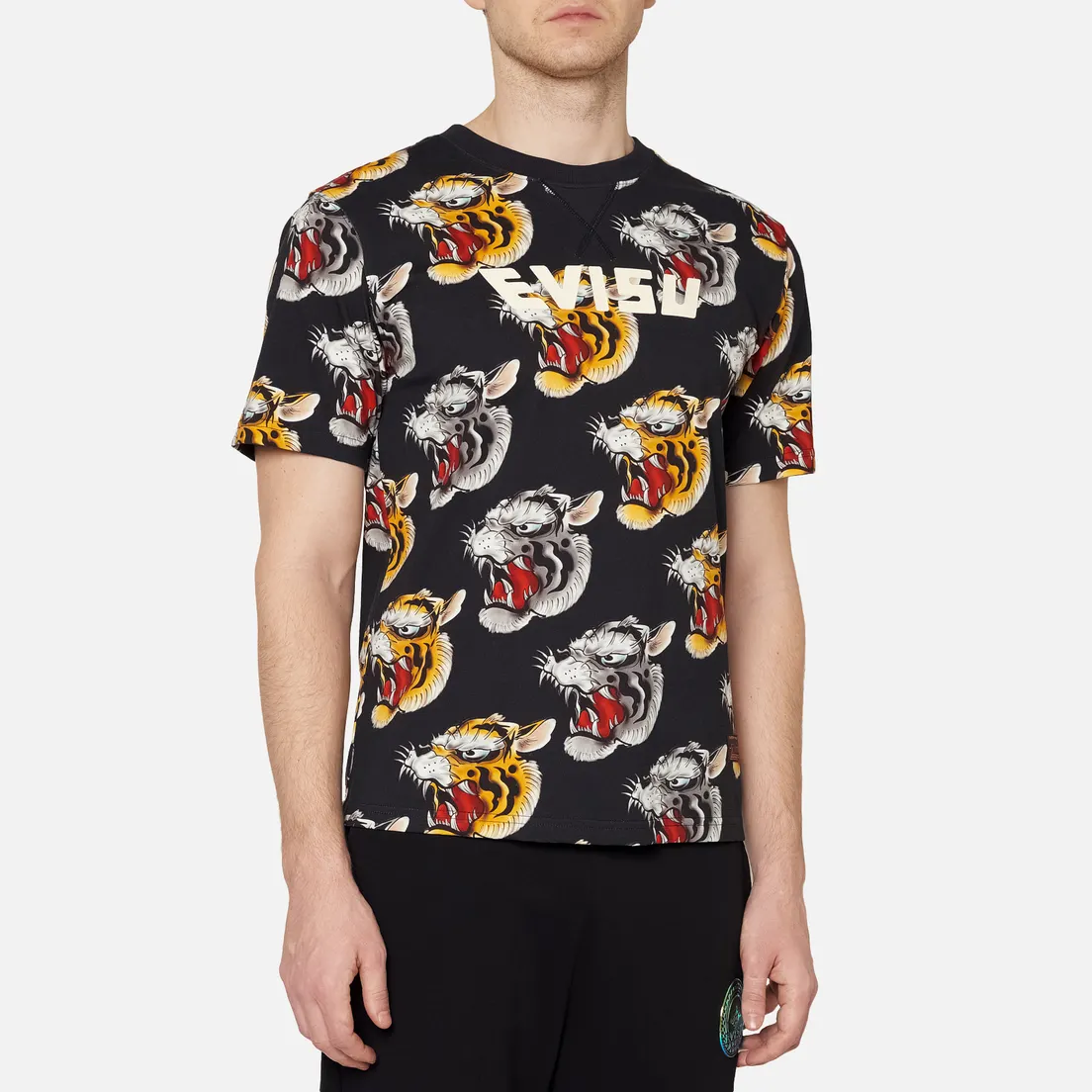 Evisu Мужская футболка Evergreen Tiger Head All Over Printed