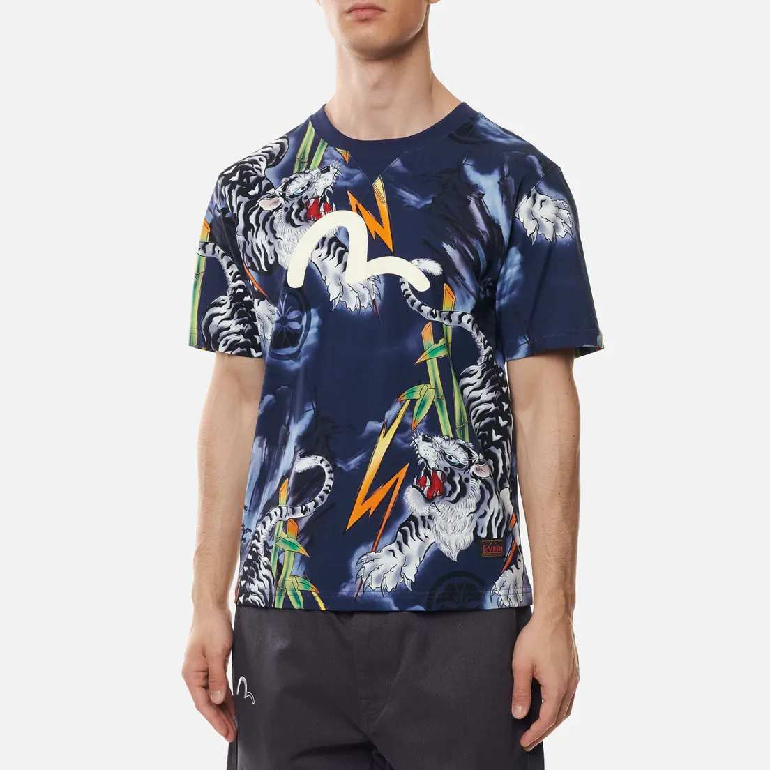Evisu Мужская футболка Evergreen Tiger Landscape All Over Printed