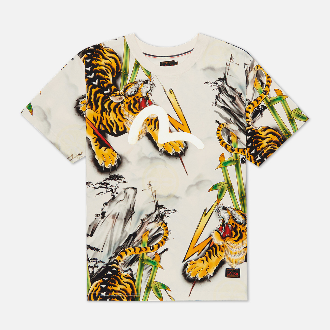 Evisu Мужская футболка Evergreen Tiger Landscape All Over Printed