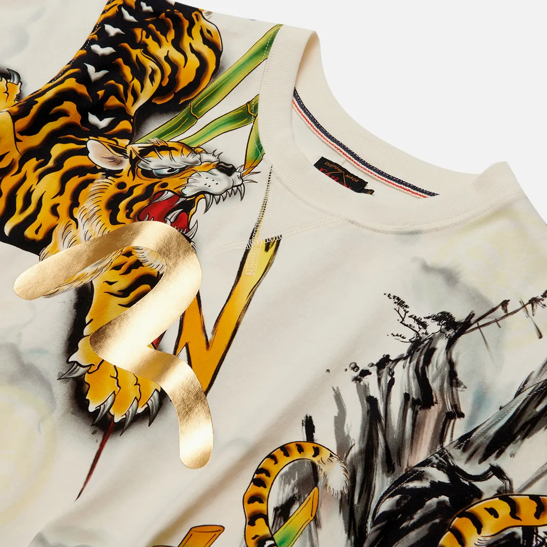 Evisu Мужская футболка Evergreen Tiger Landscape All Over Printed