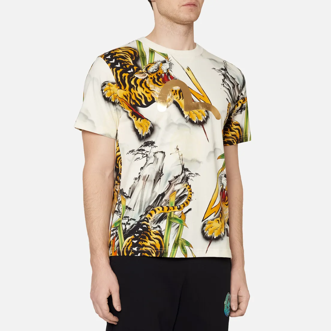 Evisu Мужская футболка Evergreen Tiger Landscape All Over Printed