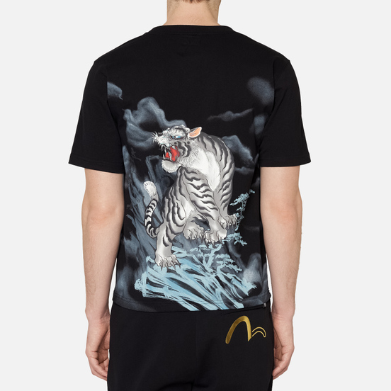 Мужская футболка Evisu Evergreen Tiger Landscape Digital Printed Black