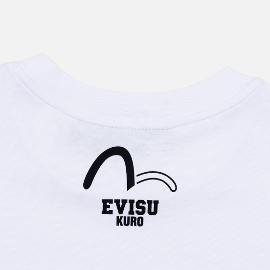 Мужская футболка Evisu Evisu Multicolor Graffiti Patchwork Bright White