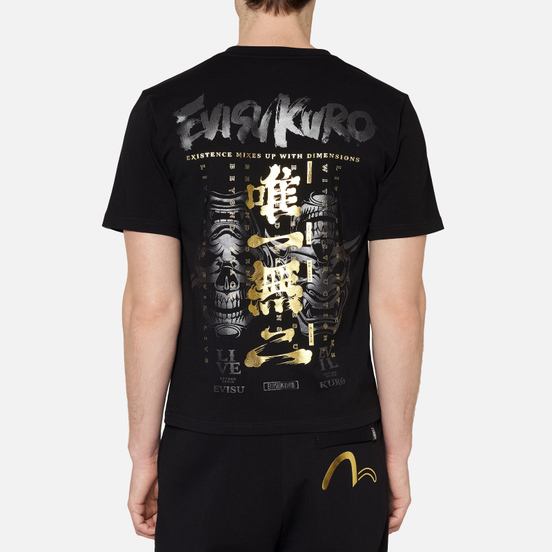 Мужская футболка Evisu Evisukuro Calligraphy & Hannya Black