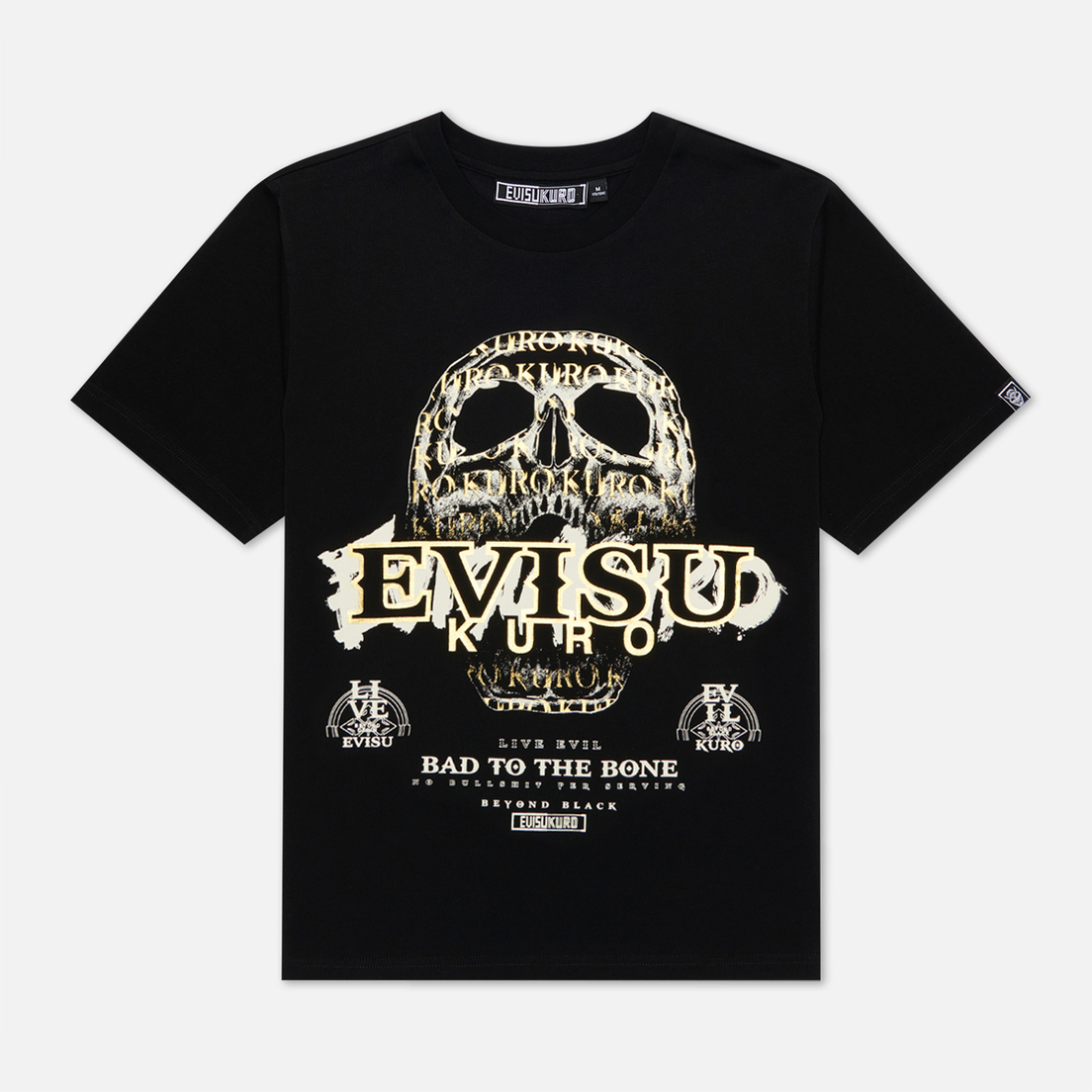 Evisu Мужская футболка Evisukuro Calligraphy & Hannya Garment Wash