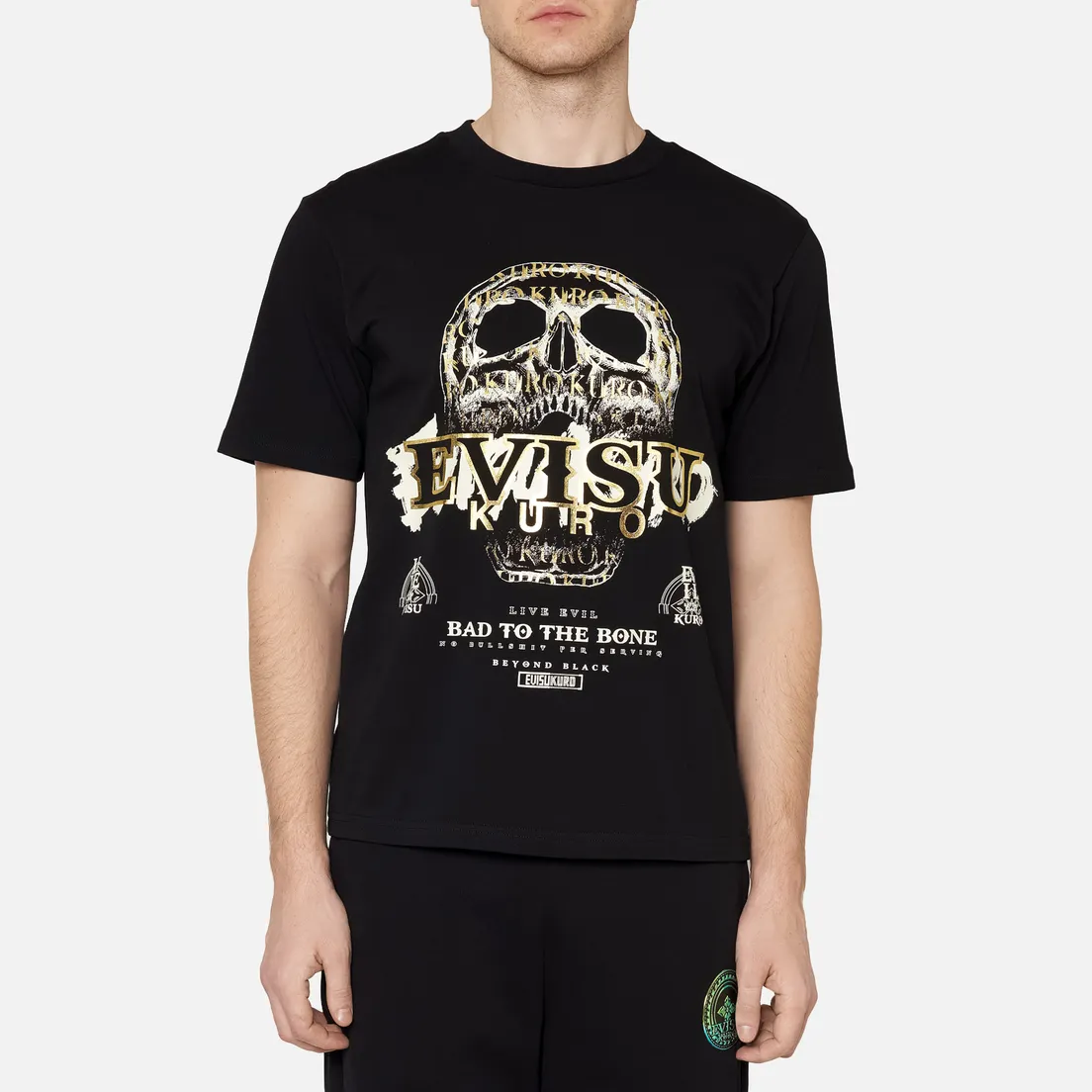 Evisu Мужская футболка Evisukuro Calligraphy & Hannya Garment Wash