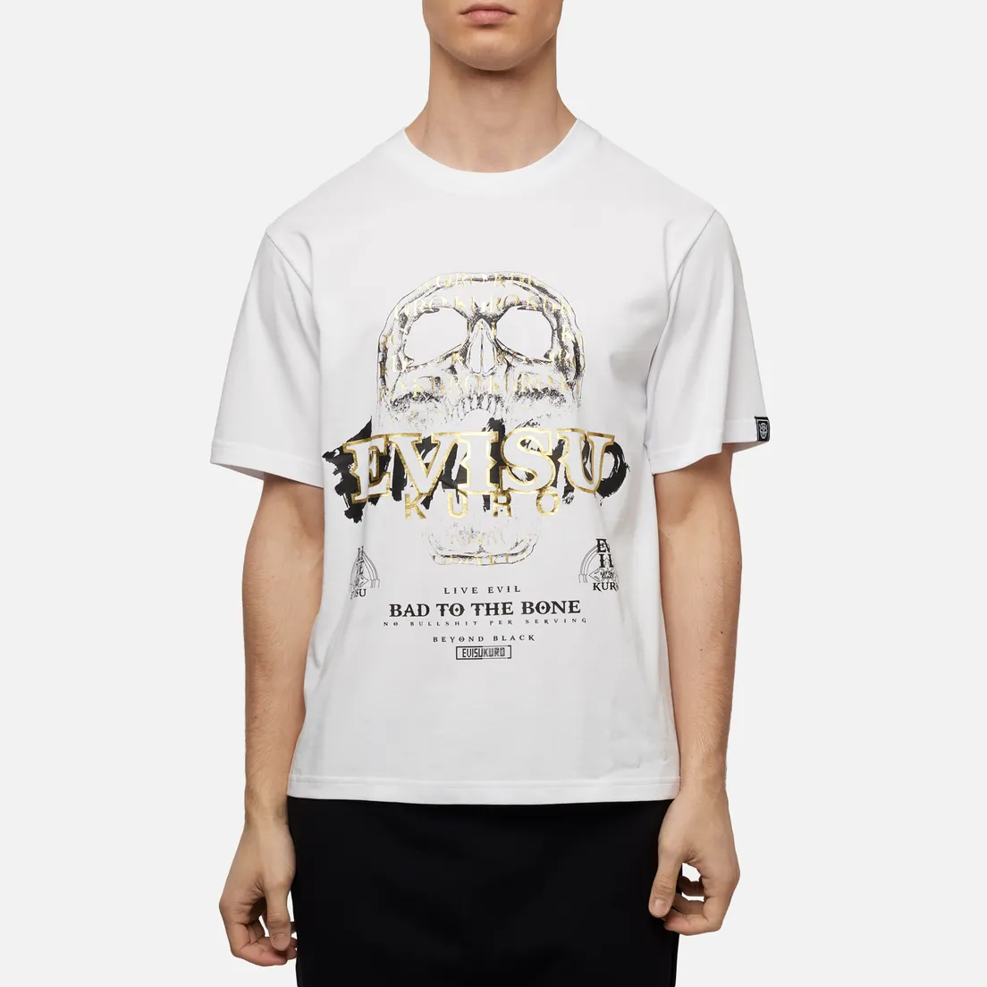 Evisu Мужская футболка Evisukuro Calligraphy & Hannya Garment Wash