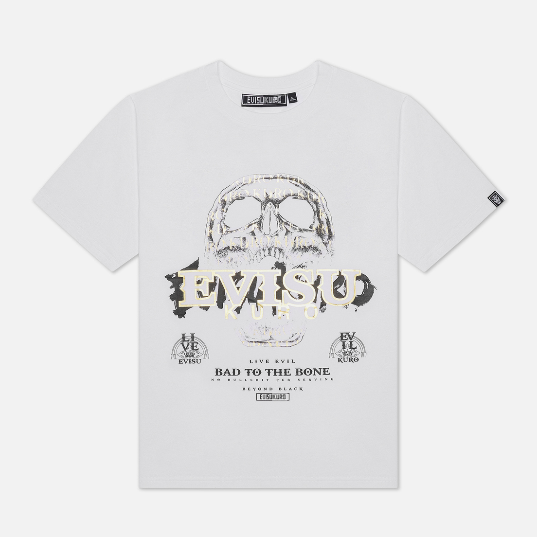 Evisu Мужская футболка Evisukuro Calligraphy & Hannya Garment Wash