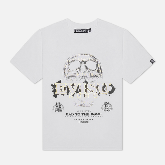 Мужская футболка Evisu Evisukuro Calligraphy & Hannya Garment Wash White