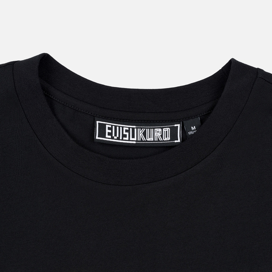 Мужская футболка Evisu Evisukuro Hannya Ring & Labyrinth Pillars Black