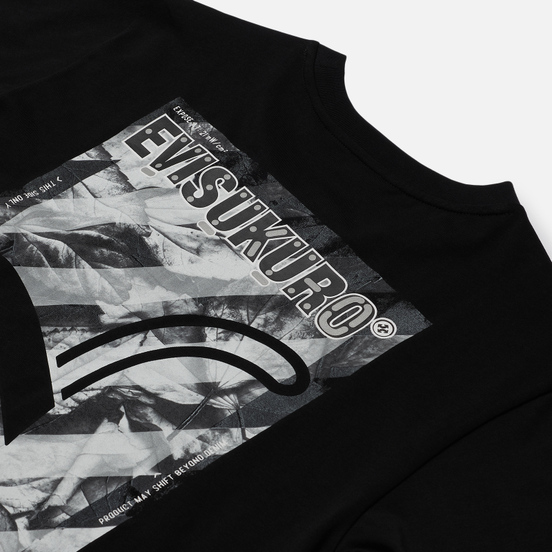 Мужская футболка Evisu Evisukuro Illusive Leaves Seagull Black