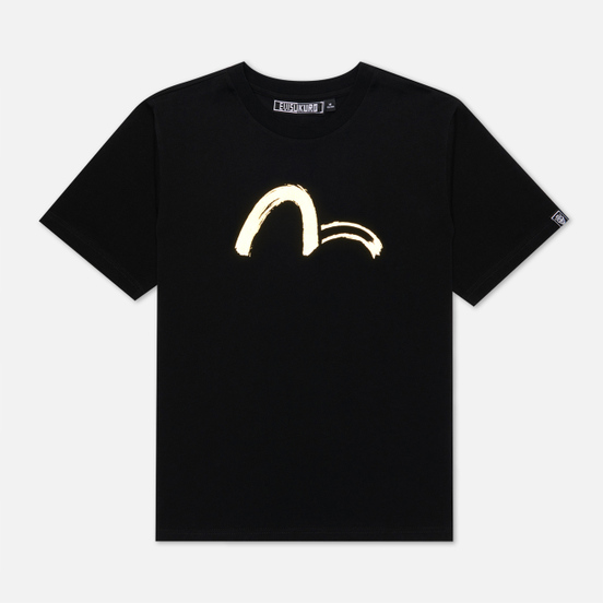 Мужская футболка Evisu Evisukuro Seagull & Hannya Garment Wash Black