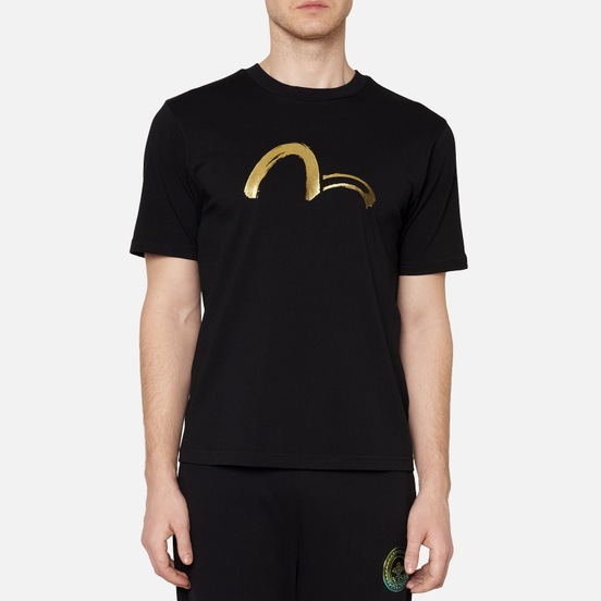Мужская футболка Evisu Evisukuro Seagull & Hannya Garment Wash Black