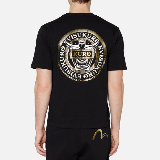 Мужская футболка Evisu Evisukuro Seagull & Hannya Garment Wash Black