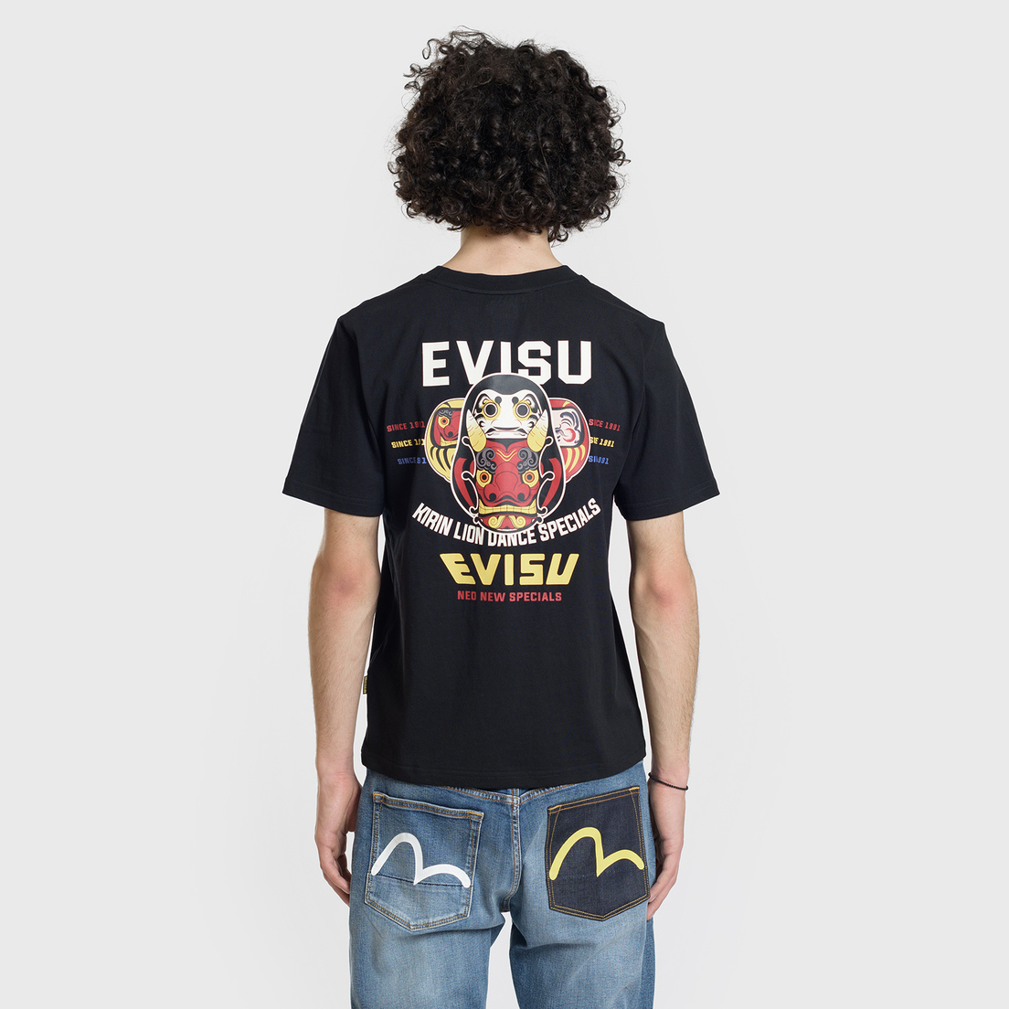 Evisu Мужская футболка Heritage Kirin Lion Dance Daruma Printed