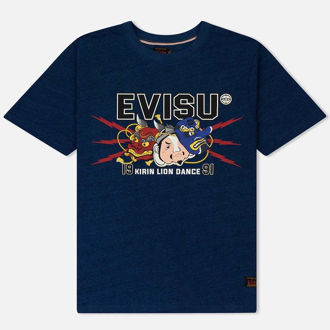 Evisu Мужская футболка Heritage Kirin Lion Dance Mask Printed
