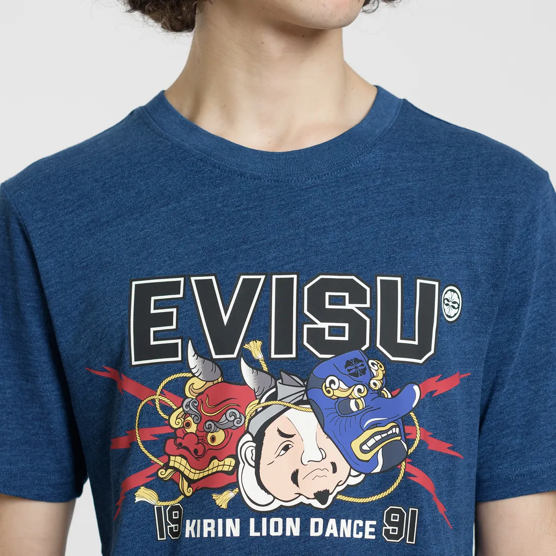 Evisu Мужская футболка Heritage Kirin Lion Dance Mask Printed