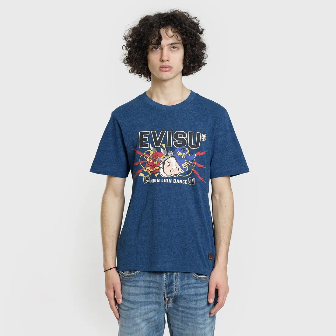 Evisu Мужская футболка Heritage Kirin Lion Dance Mask Printed
