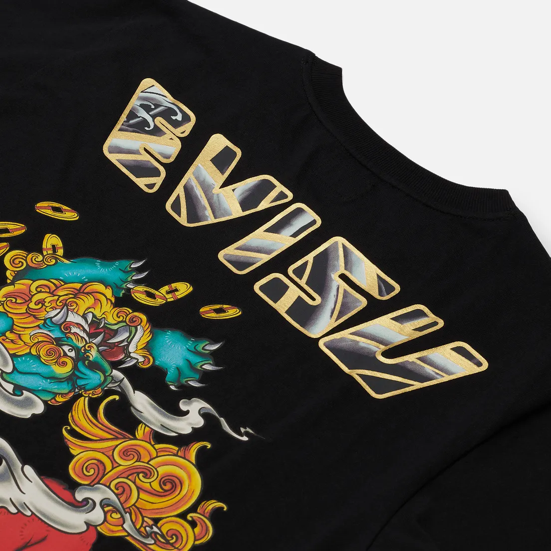 Evisu Мужская футболка Heritage Kirin Lion Logo Digital Printed