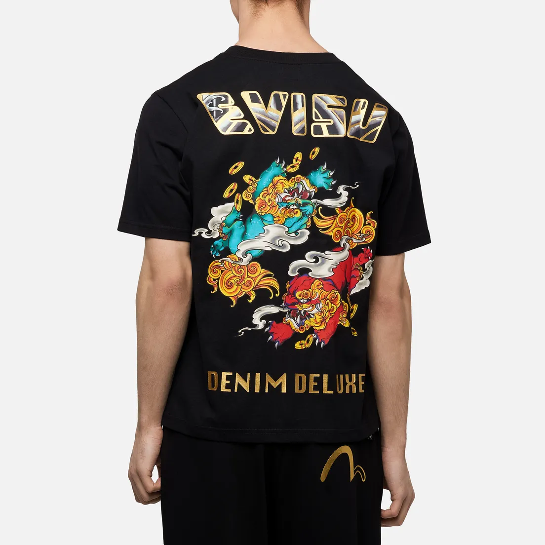 Evisu Мужская футболка Heritage Kirin Lion Logo Digital Printed