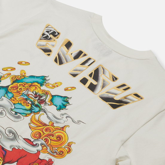 Мужская футболка Evisu Heritage Kirin Lion Logo Digital Printed Off White