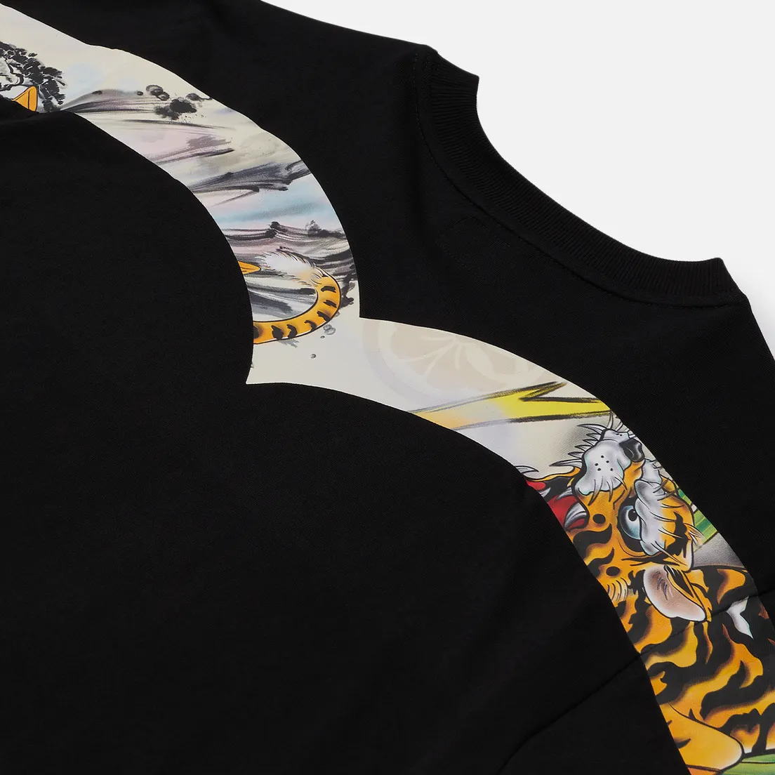 Evisu Мужская футболка Heritage Tiger Landscape Printed Top Daicock