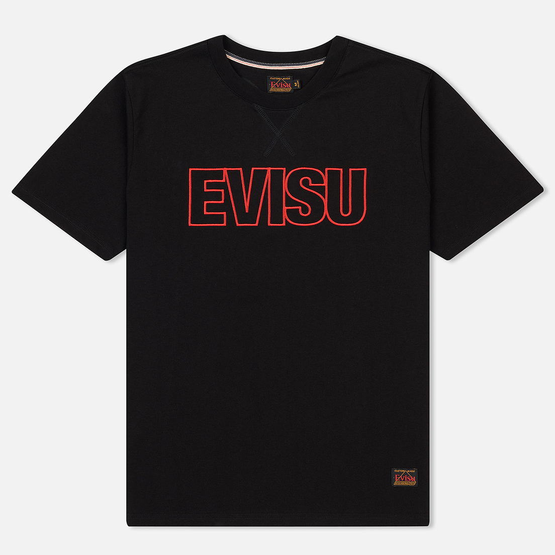 Evisu Мужская футболка Outlined Logo And Daicock Embroidered