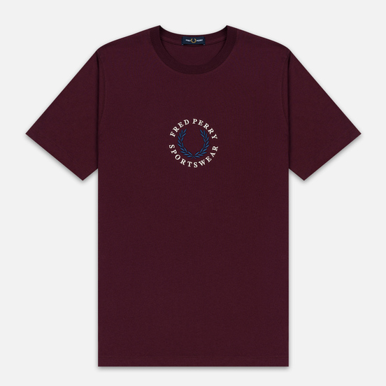 Мужская футболка Fred Perry Archive Branding Embroidered Mahogany
