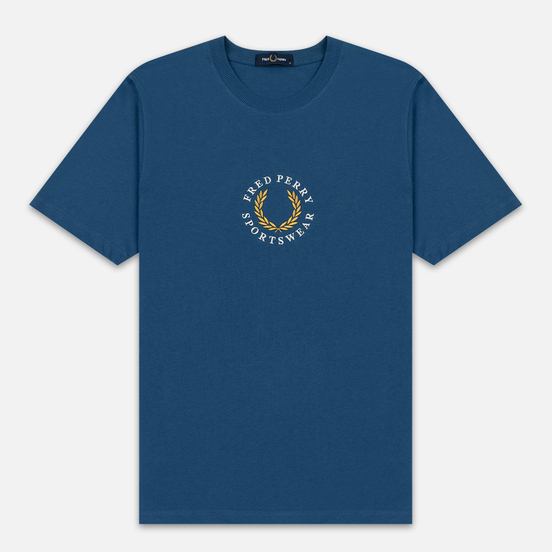 Мужская футболка Fred Perry Archive Branding Embroidered Midnight Blue