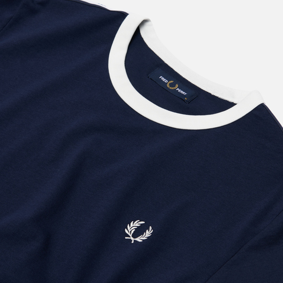 Мужская футболка Fred Perry Taped Ringer Carbon Blue/White