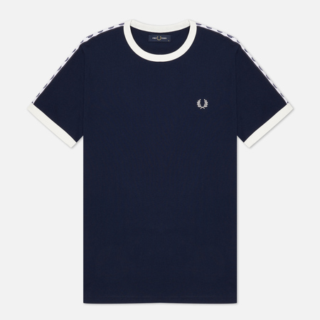 Мужская футболка Fred Perry Taped Ringer, цвет синий, размер XL