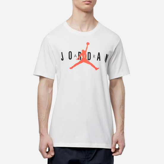 Мужская футболка Jordan Air Wordmark White/Black/Infrared