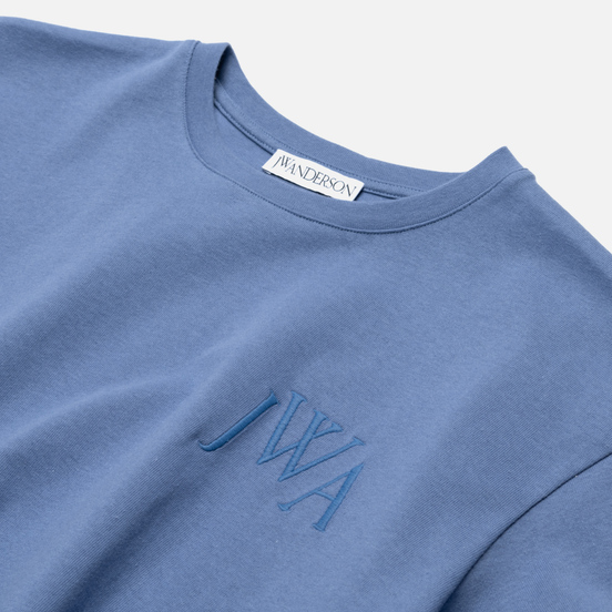 Мужская футболка JW Anderson JWA Logo Embroidery Denim Blue