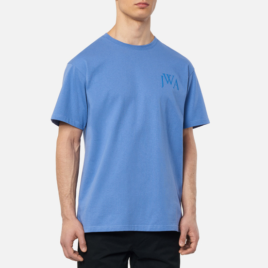 Мужская футболка JW Anderson JWA Logo Embroidery Denim Blue