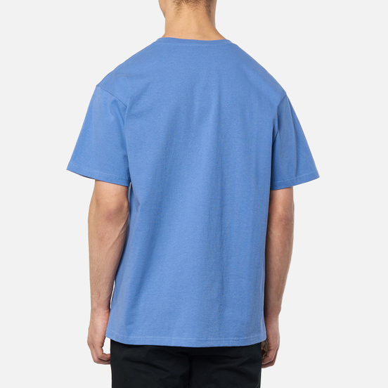 Мужская футболка JW Anderson JWA Logo Embroidery Denim Blue