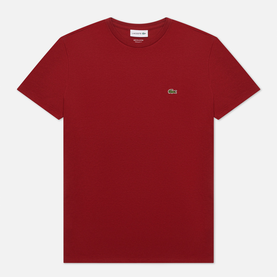 Мужская футболка Lacoste Crew Neck Pima Cotton Bordeaux Red