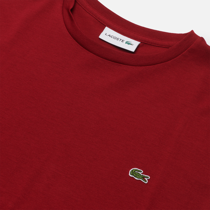 Мужская футболка Lacoste, цвет красный, размер S TH6709-476 Crew Neck Pima Cotton - фото 2
