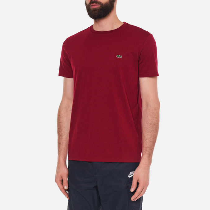 Мужская футболка Lacoste, цвет красный, размер S TH6709-476 Crew Neck Pima Cotton - фото 3