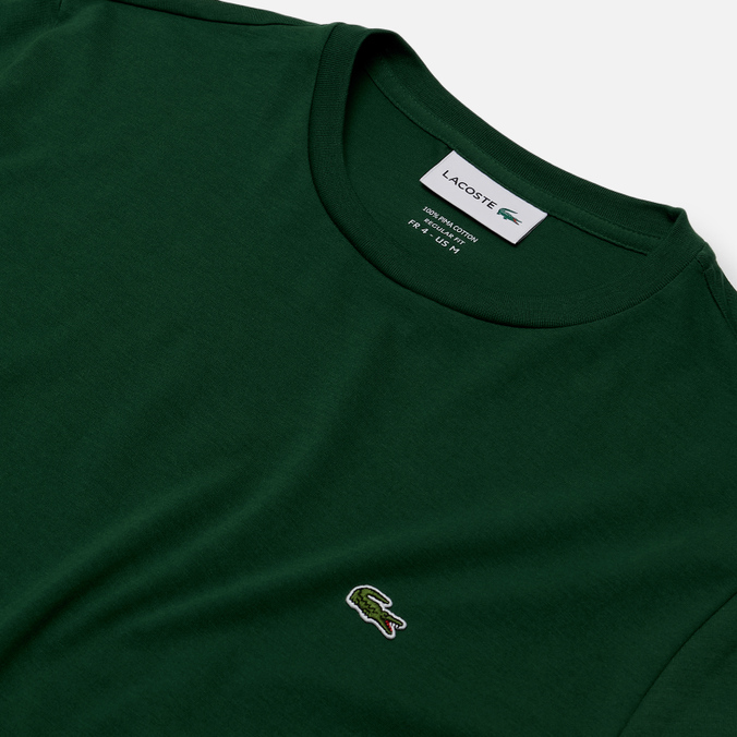 Мужская футболка Lacoste, цвет зелёный, размер M TH6709-132 Crew Neck Pima Cotton - фото 2