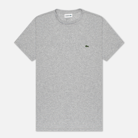 Мужская футболка Lacoste Crew Neck Pima Cotton, цвет серый, размер L