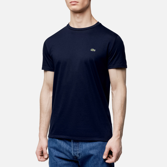 Мужская футболка Lacoste Crew Neck Pima Cotton Navy Blue