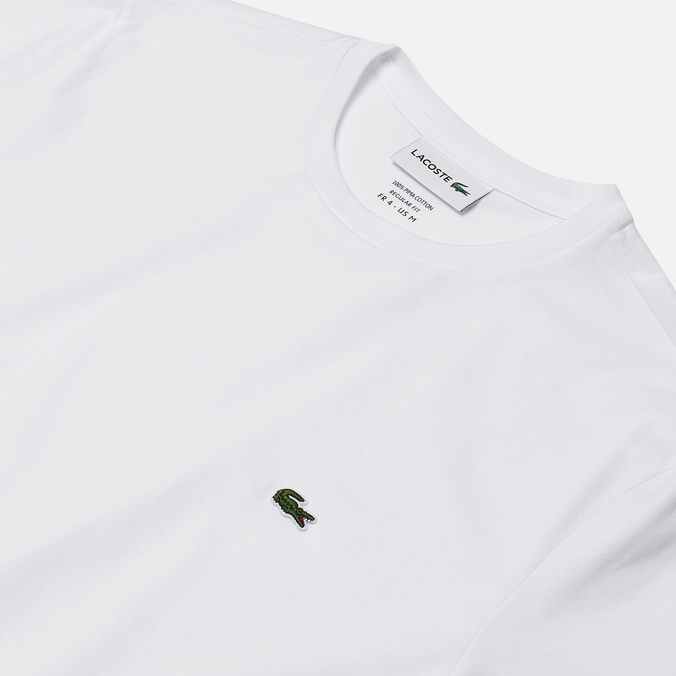 Мужская футболка Lacoste, цвет белый, размер S TH6709-001 Crew Neck Pima Cotton - фото 2