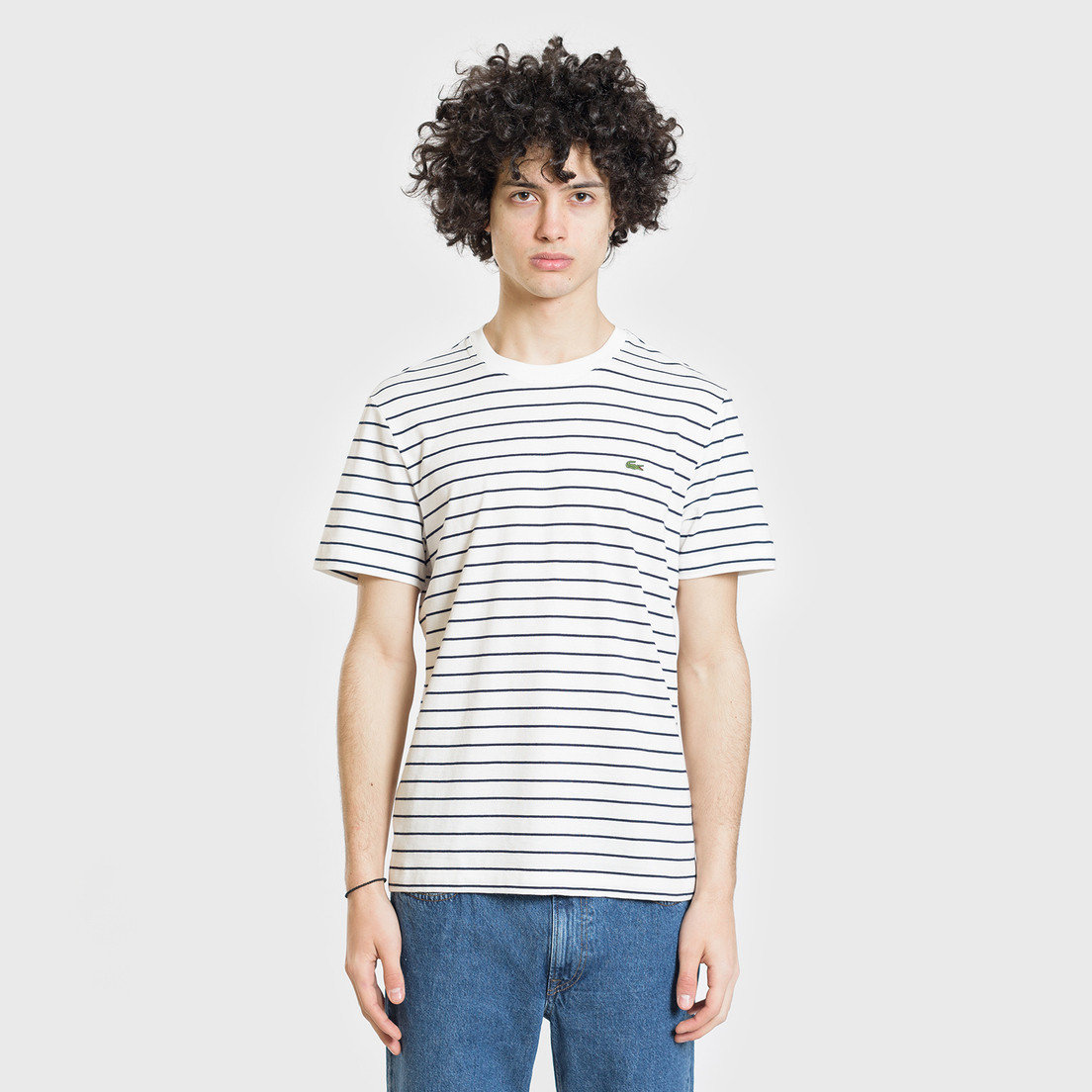 Lacoste Мужская футболка Crew Neck Striped Cotton