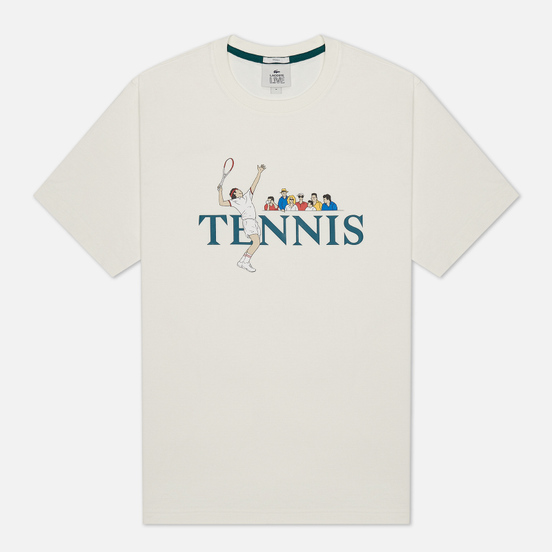 Мужская футболка Lacoste Live Tennis Design White