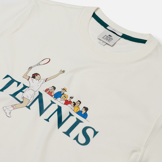 Мужская футболка Lacoste Live Tennis Design White