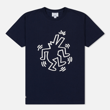 Мужская футболка Lacoste x Keith Haring Print Crew Neck Regular Fit Navy Blue