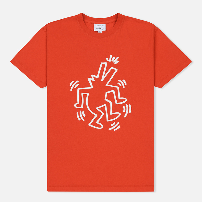 Мужская футболка Lacoste x Keith Haring Print Crew Neck Regular Fit Red