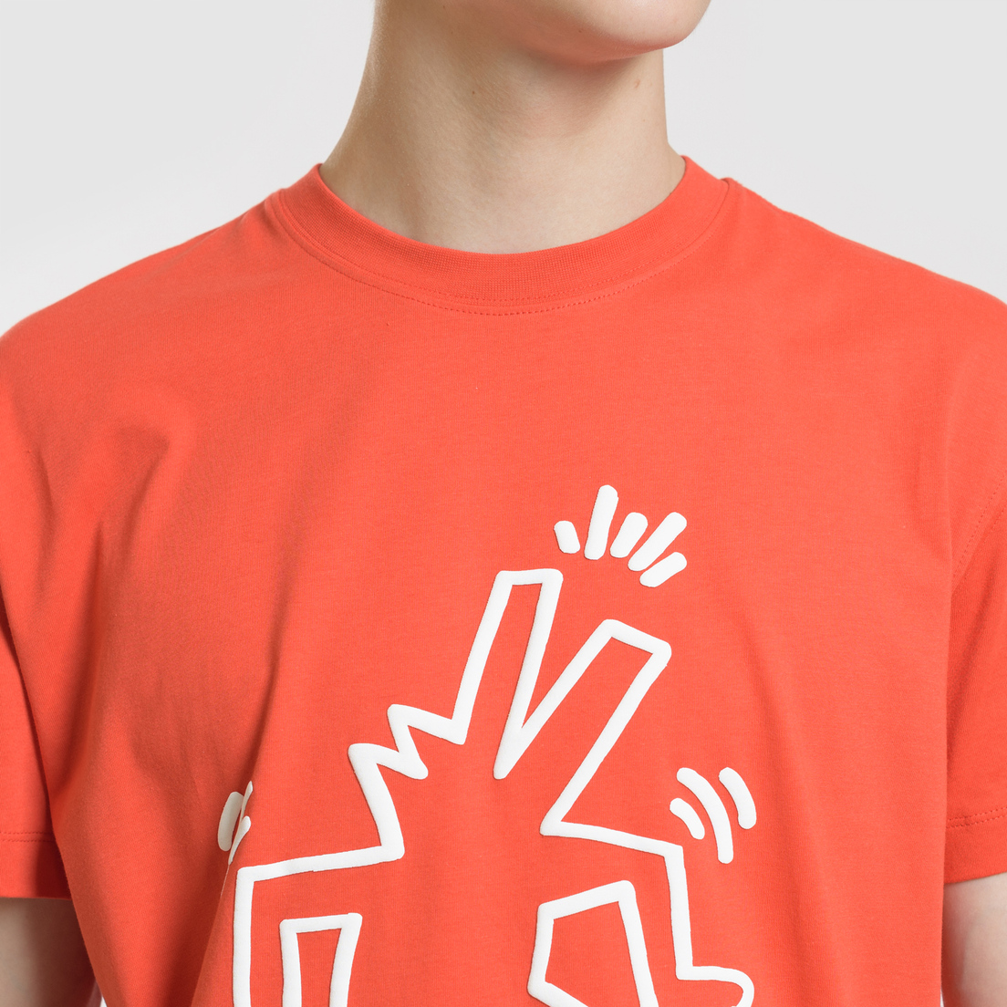 Lacoste Мужская футболка x Keith Haring Print Crew Neck Regular Fit