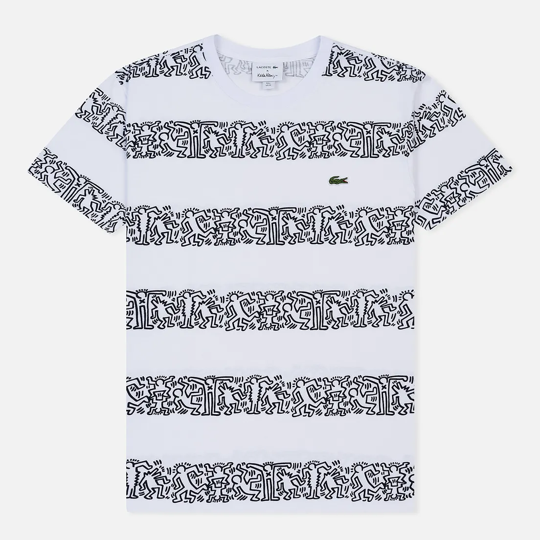 Lacoste Мужская футболка x Keith Haring Striped Print Crew Neck