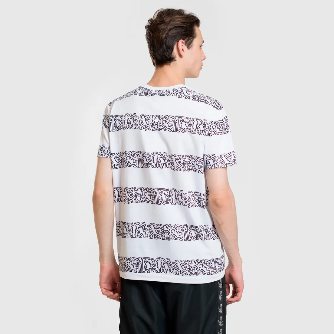 Lacoste Мужская футболка x Keith Haring Striped Print Crew Neck